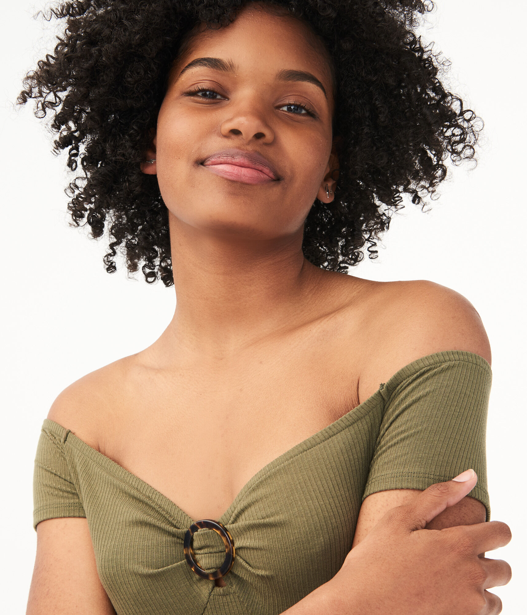 O-Ring Off-The-Shoulder Bodycon Top