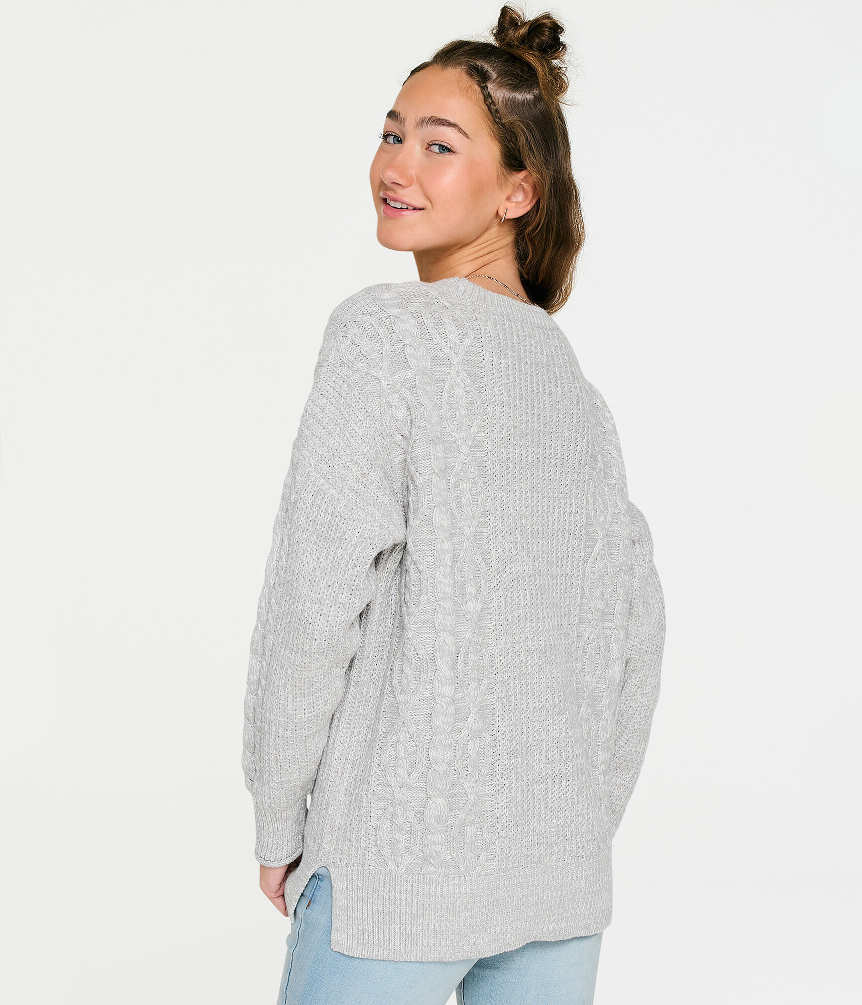 Cable-Knit Tunic Sweater