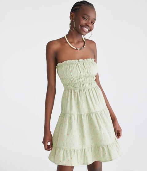 Floral Strapless Fit & Flare Dress