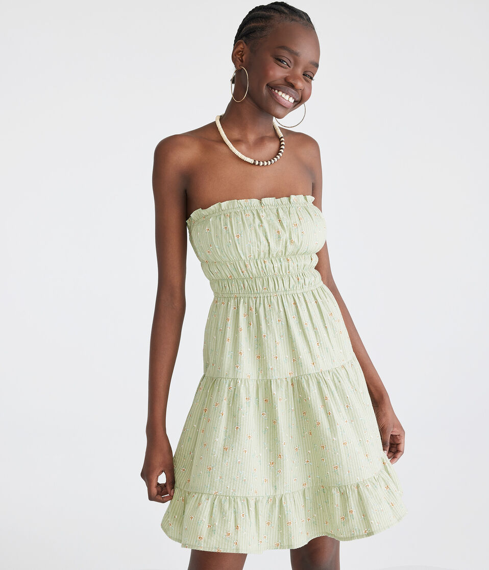 Floral Strapless Fit & Flare Dress