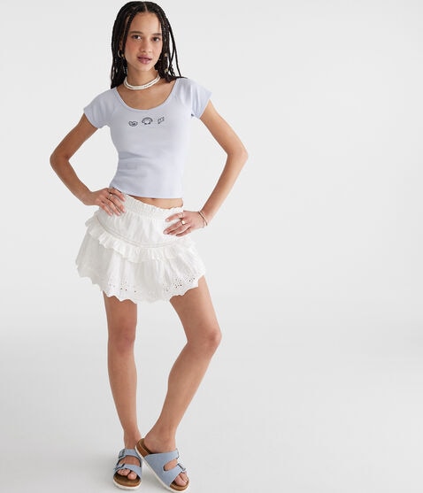 Seriously Soft Seashells Cropped V-Neck Tee Seriously Soft Seashells Cropped V-Neck Tee