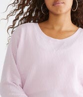 Long Sleeve Wear 2 Ways Cozy Waffle Tee
