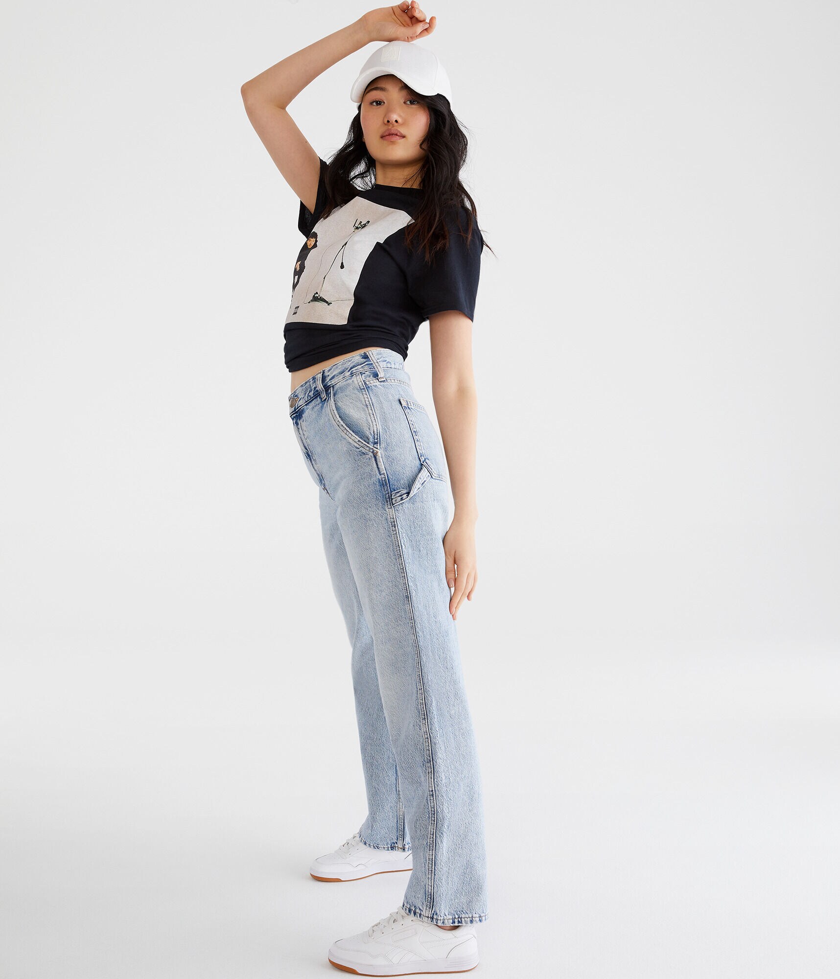 ☆AVANDRESS☆ Carpenter Loosefit denim pants 2COL AV41PT38 Boys Baggy Iconic Denim Carpenter Pants - Faded Wash