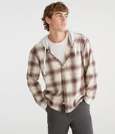 Long Sleeve Plaid Hooded Flannel Shirt