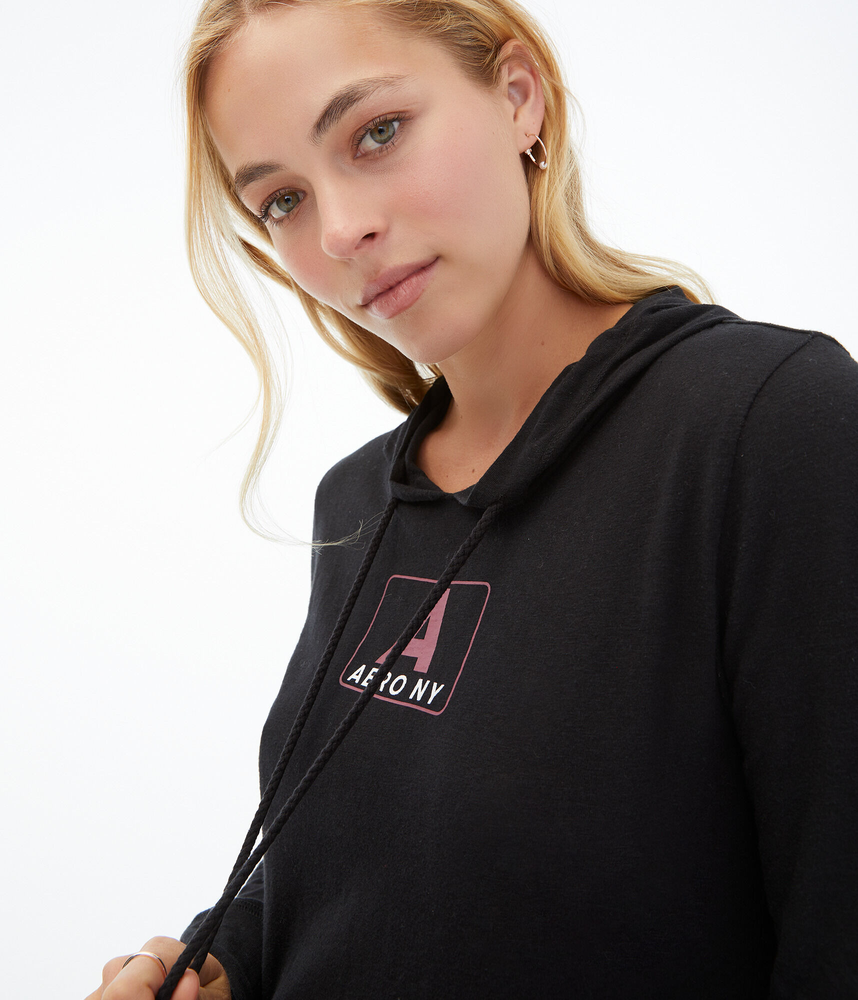 Long Sleeve Aero NY Hooded Graphic Tee***