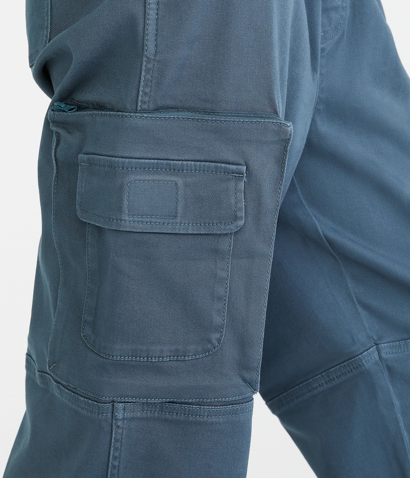 High-Waisted Twill Cargo Joggers