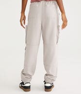 High-Rise Twill Cargo Joggers