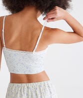Floral Crossover Lace Cropped Cami