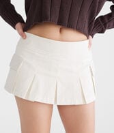 Low-Rise Pleated Cargo Mini Skort