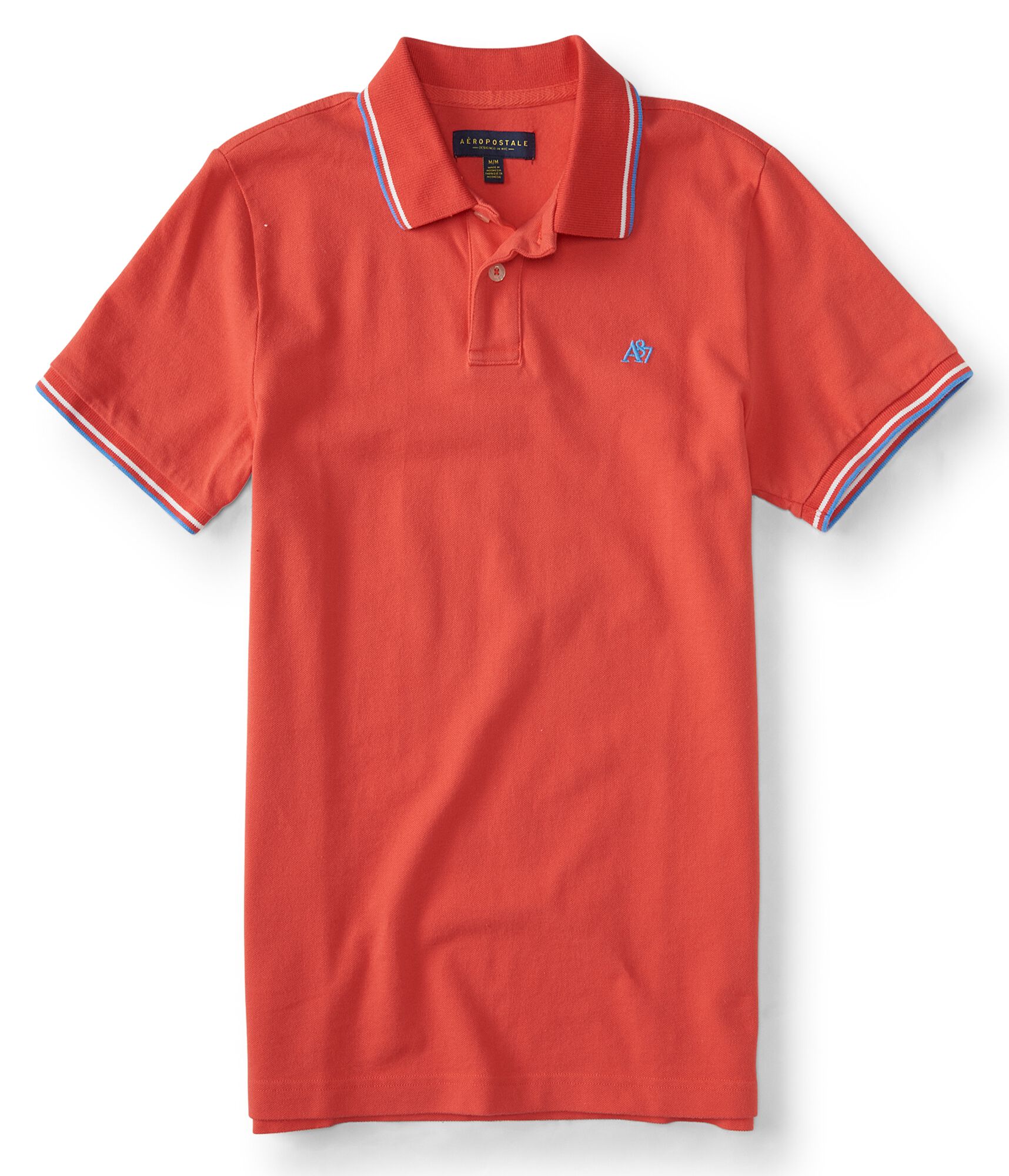 A87 Tipped Logo Pique Polo