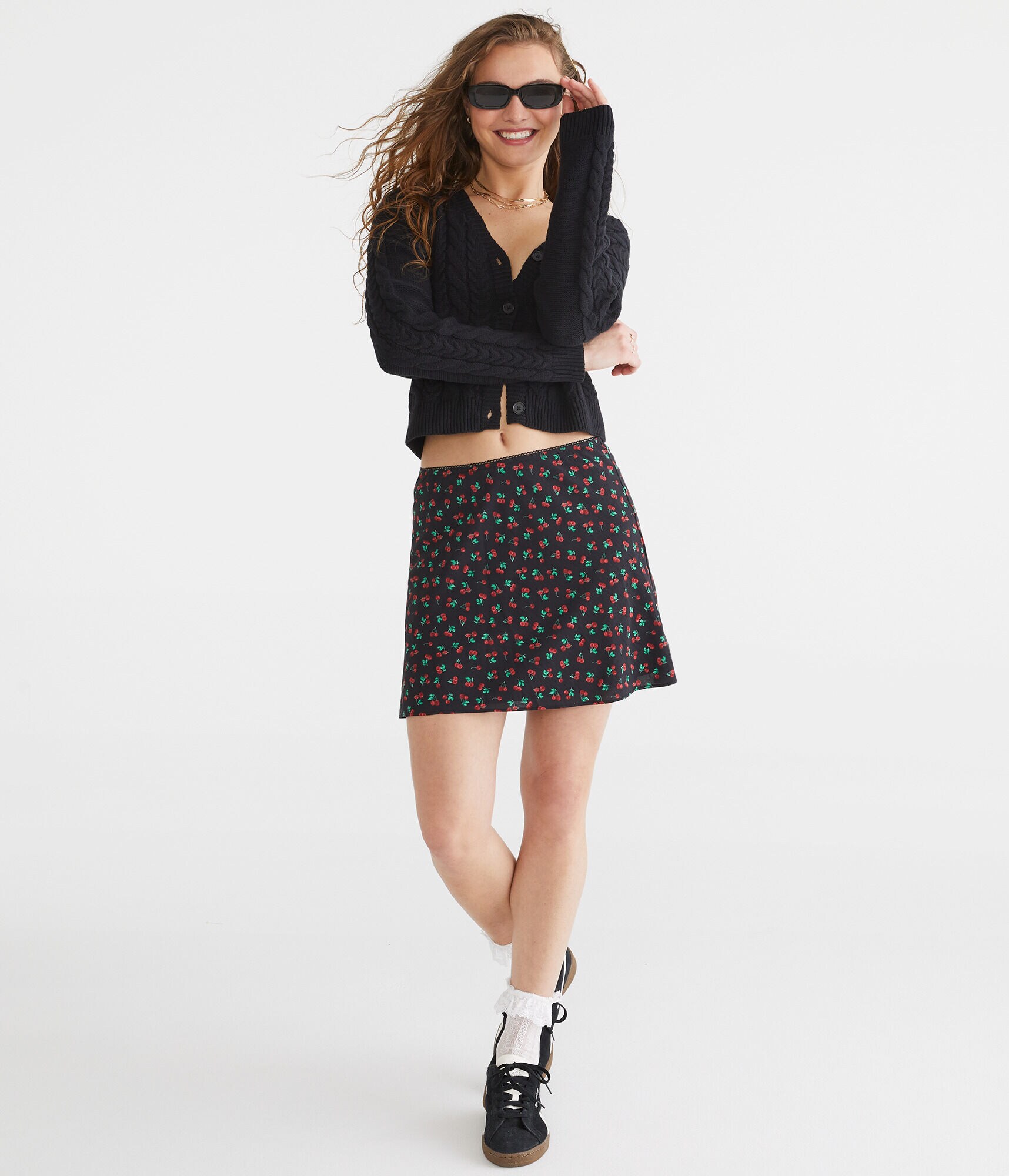 Long Sleeve Cable Knit Cardigan