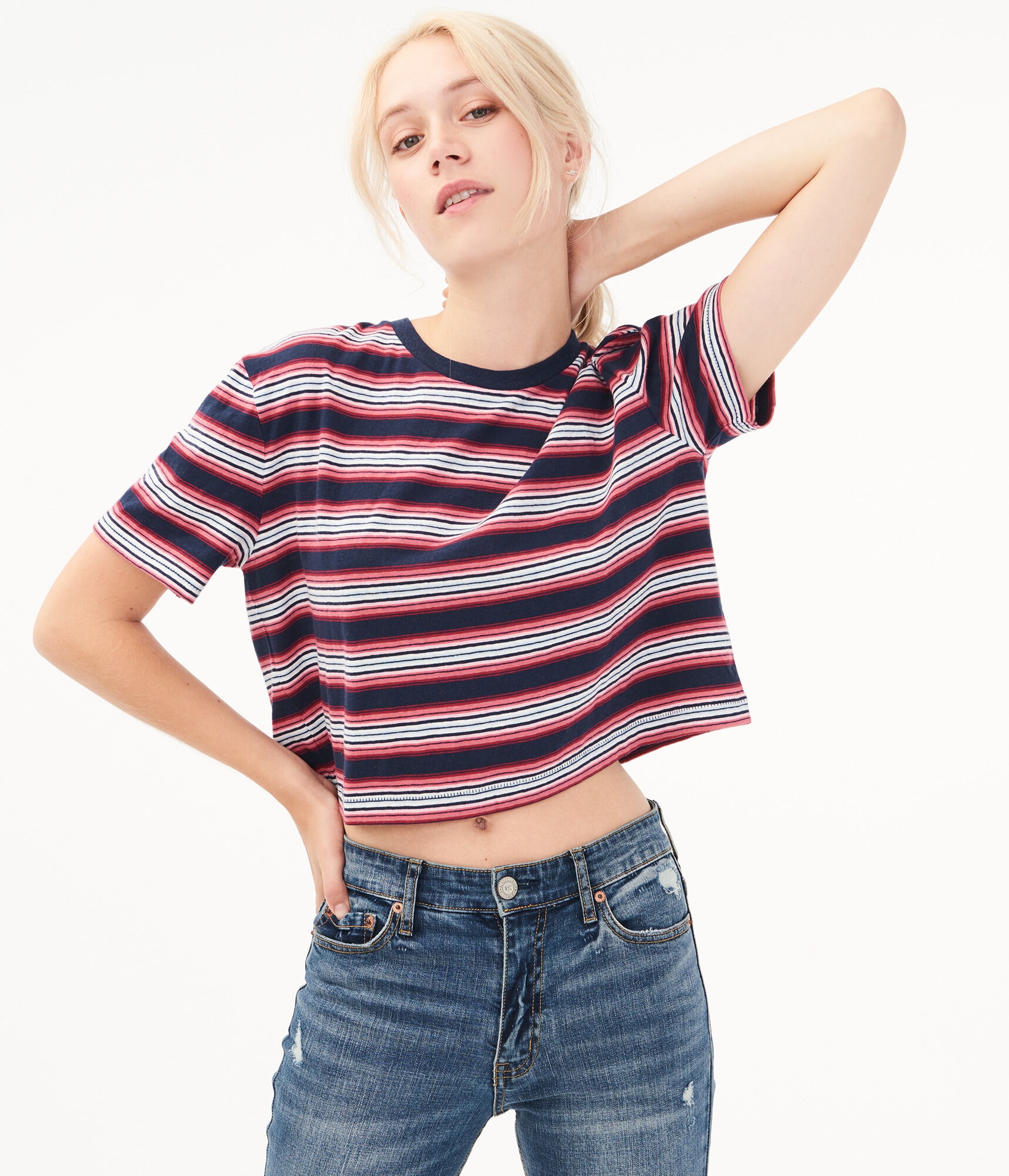 80s Striped Boxy Tee