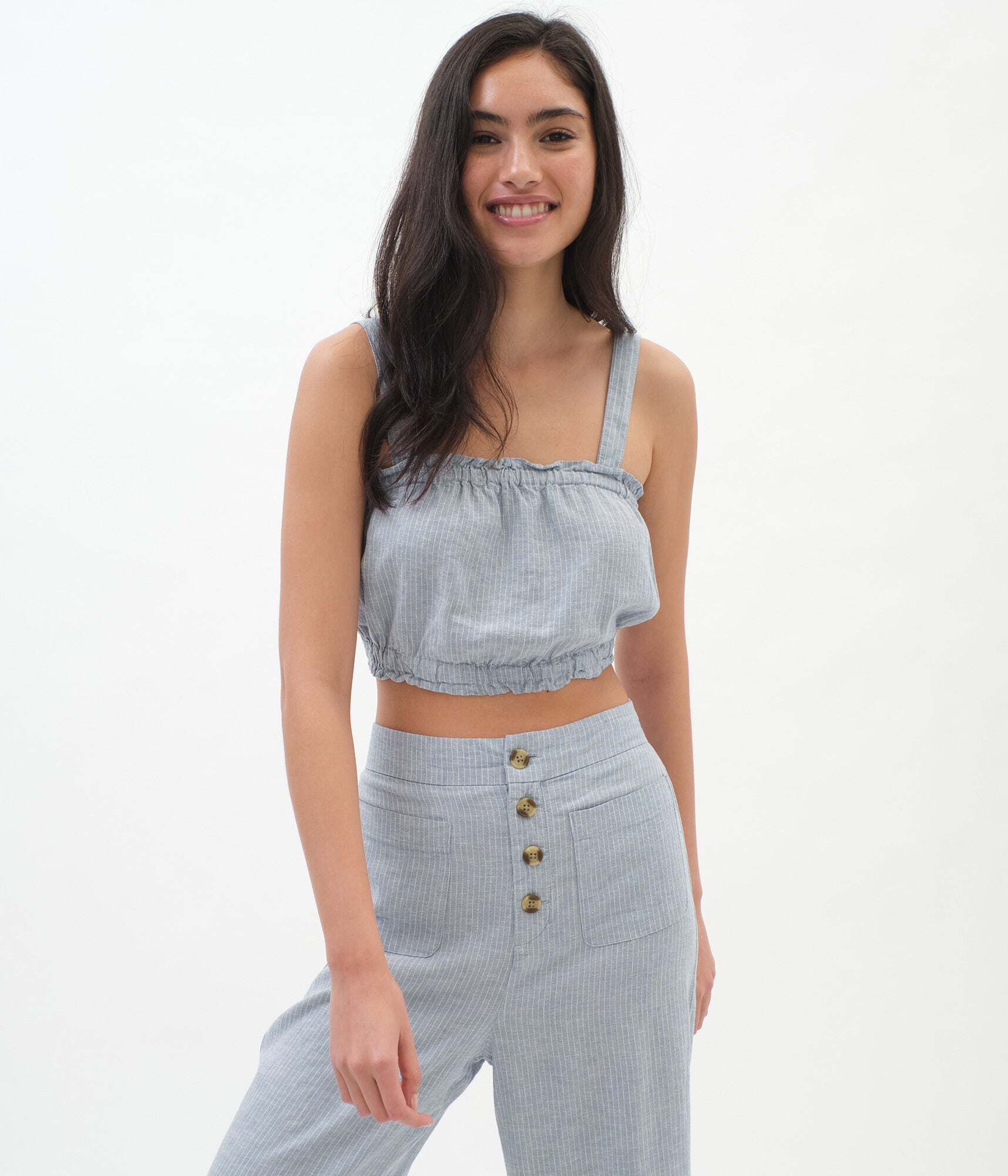 Pinstripe Crop Top