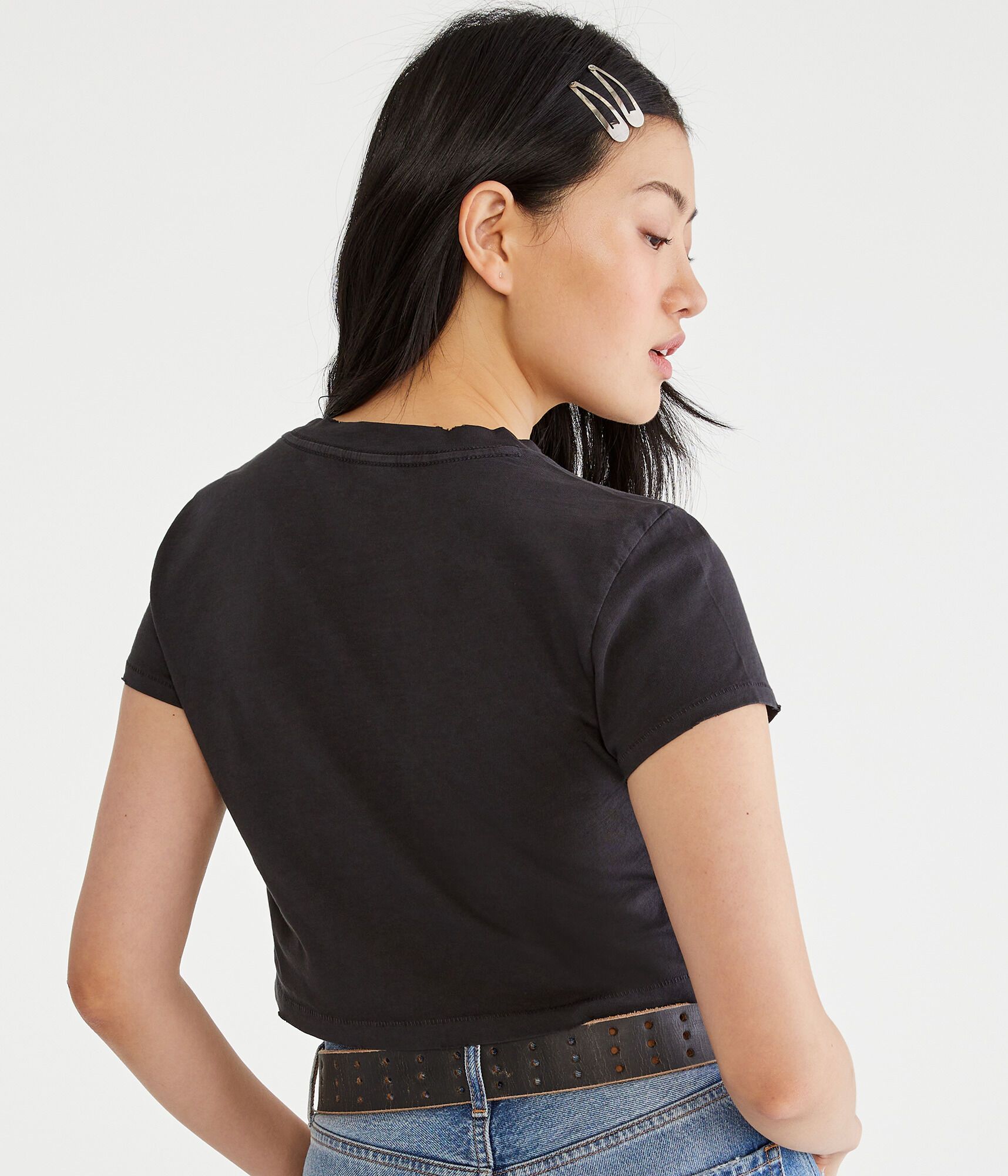 Washed Vintage Cropped Crew Tee