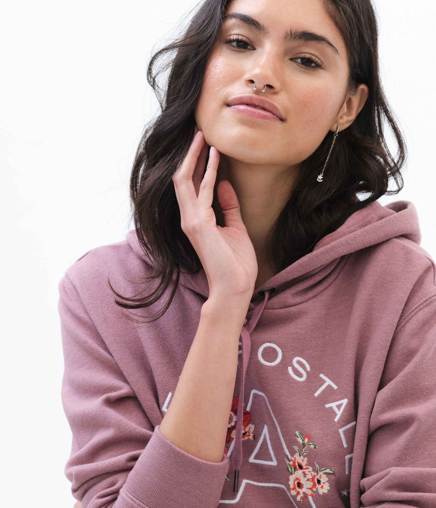 Floral Logo Pullover Hoodie