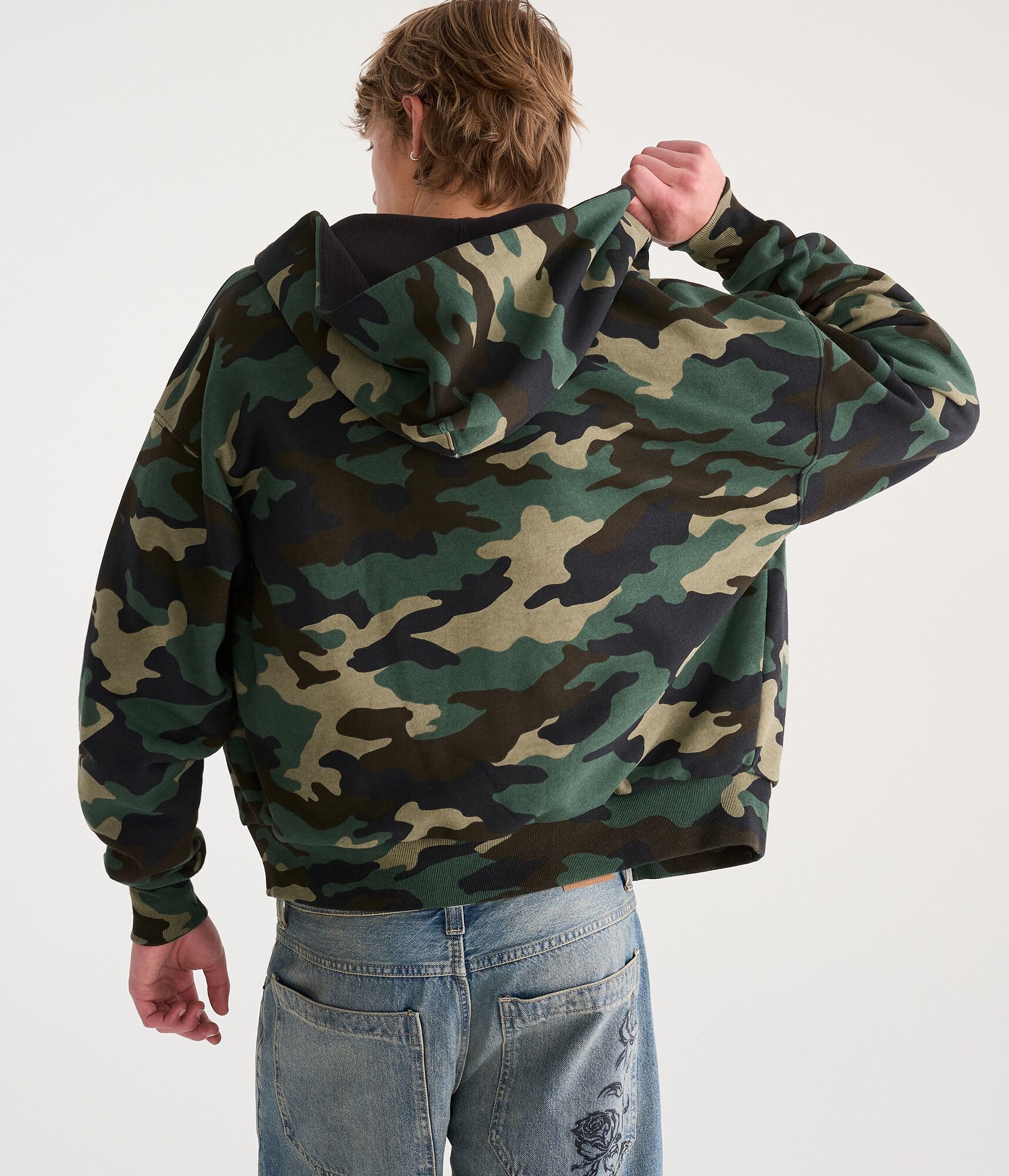 Cloud Soft Camo Reversible Boxy Full-Zip Hoodie