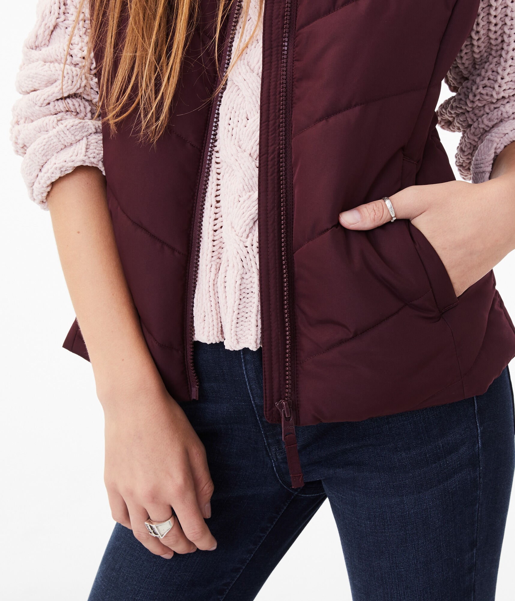 Chevron Quilted Puffer Vest