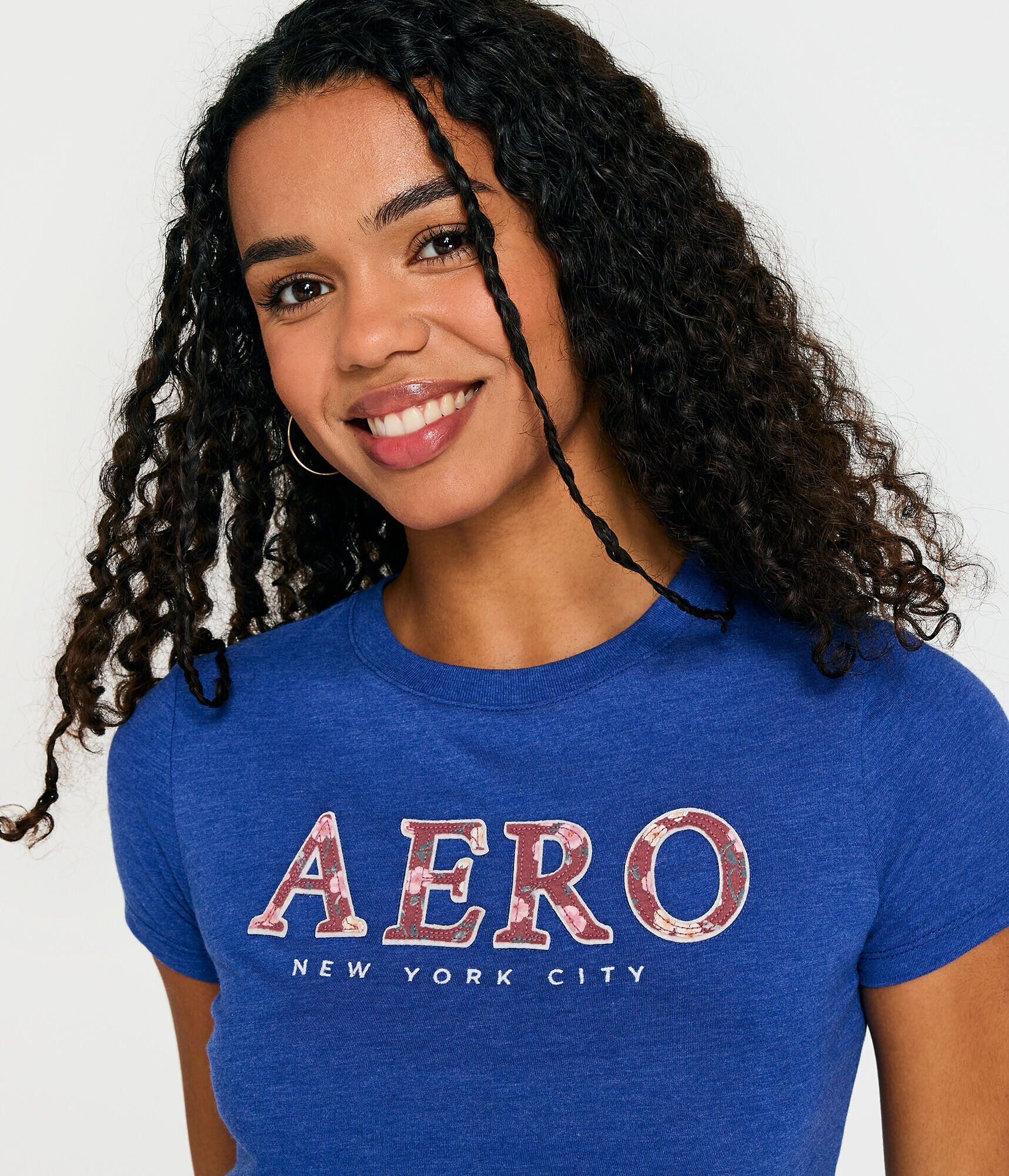 Aero Floral Fill Appliqu&eacute; Graphic Tee