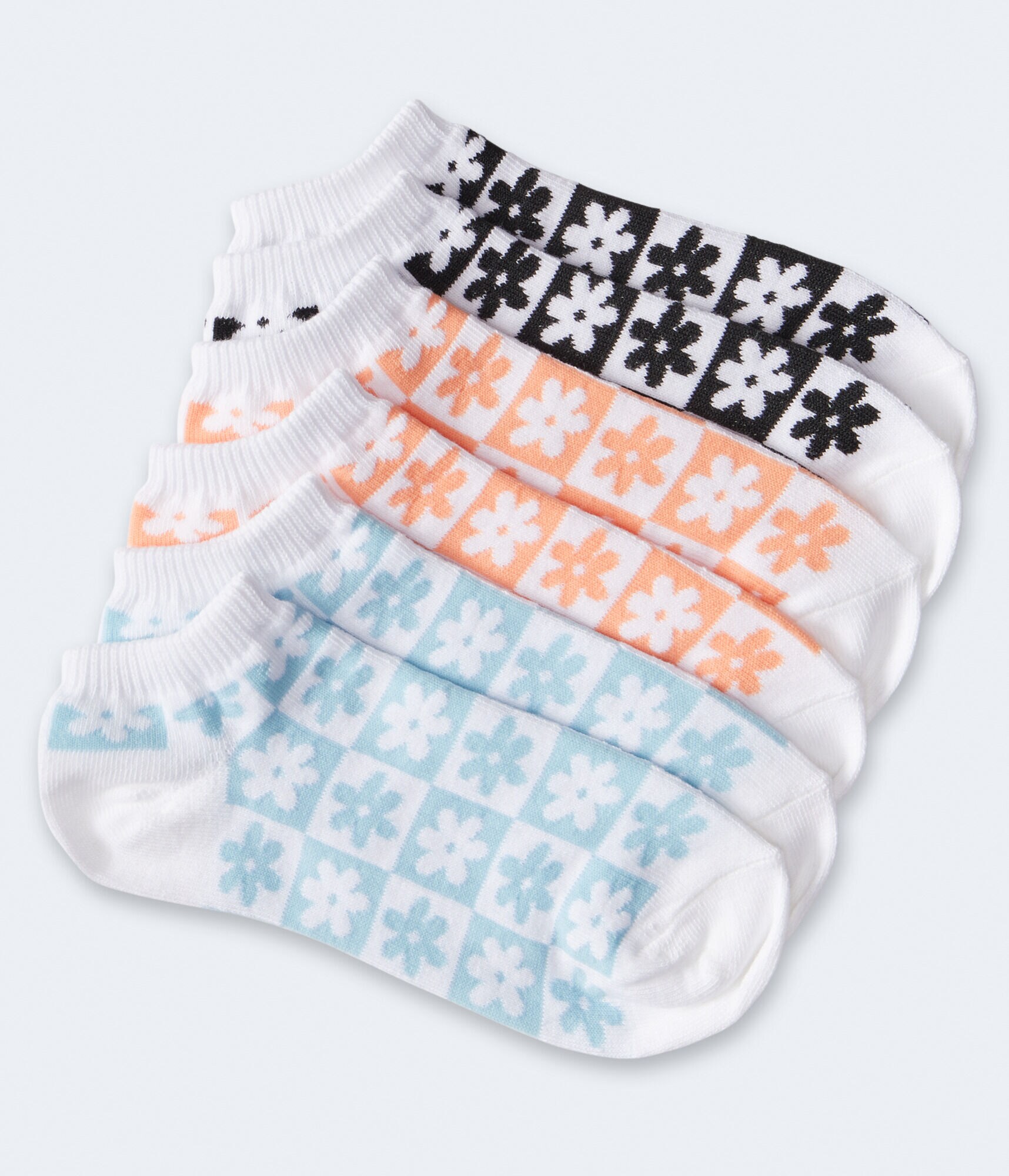 Floral Checkered Ankle Sock 3-Pack