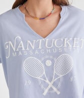 Nantucket Tennis Notch-Neck Boyfriend Graphic Tee