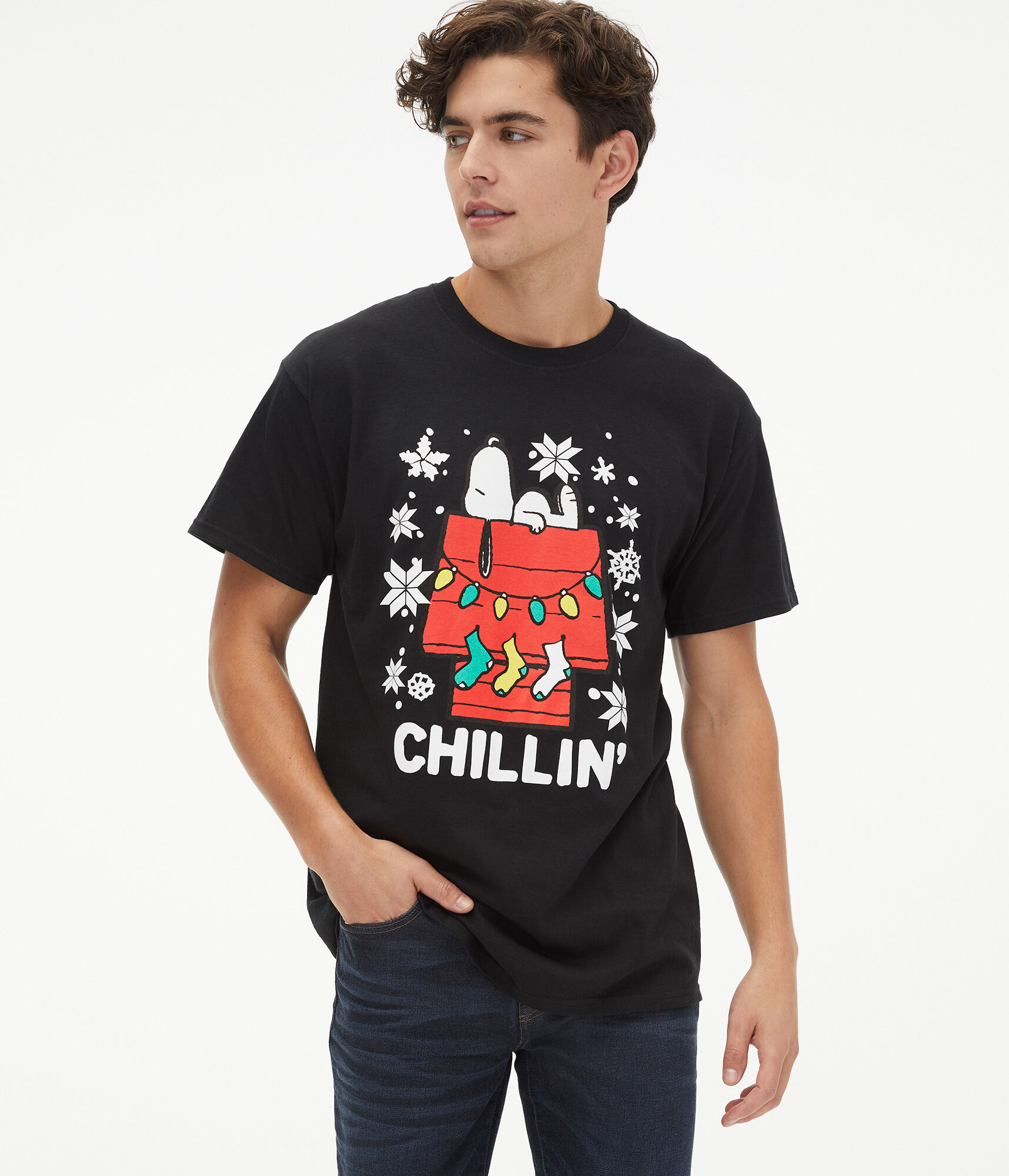 Snoopy Chillin' Christmas Graphic Tee