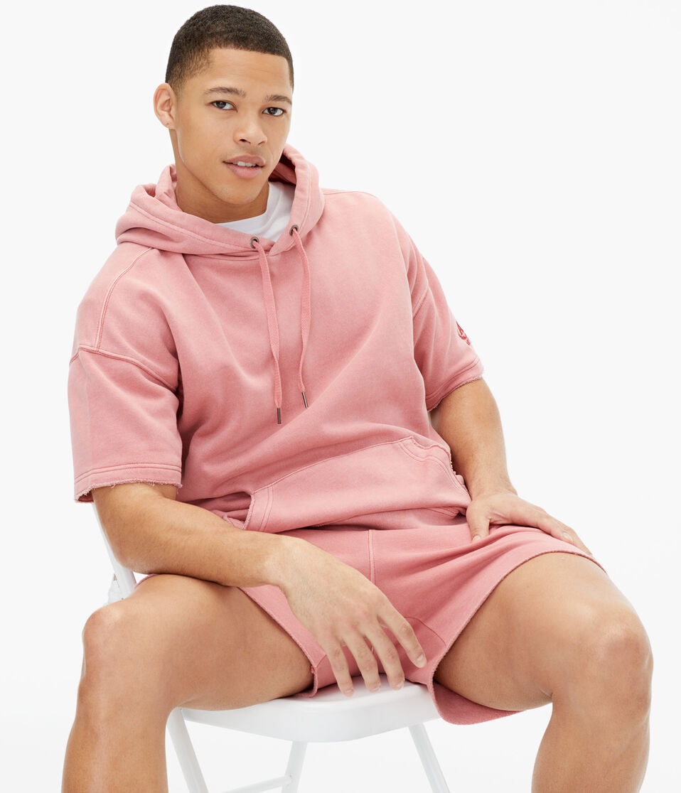Short Sleeve Gym Pullover Hoodie