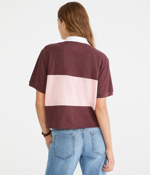 Rugby Stripe Patch Piqué Polo