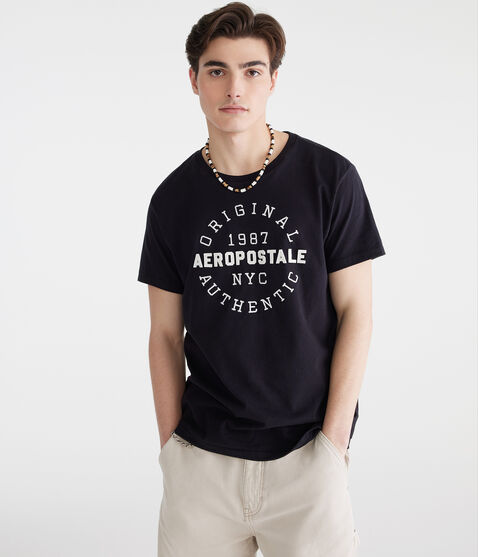 Aeropostale 1987 Circle Appliqué Graphic Tee Aeropostale 1987 Circle Appliqué Graphic Tee
