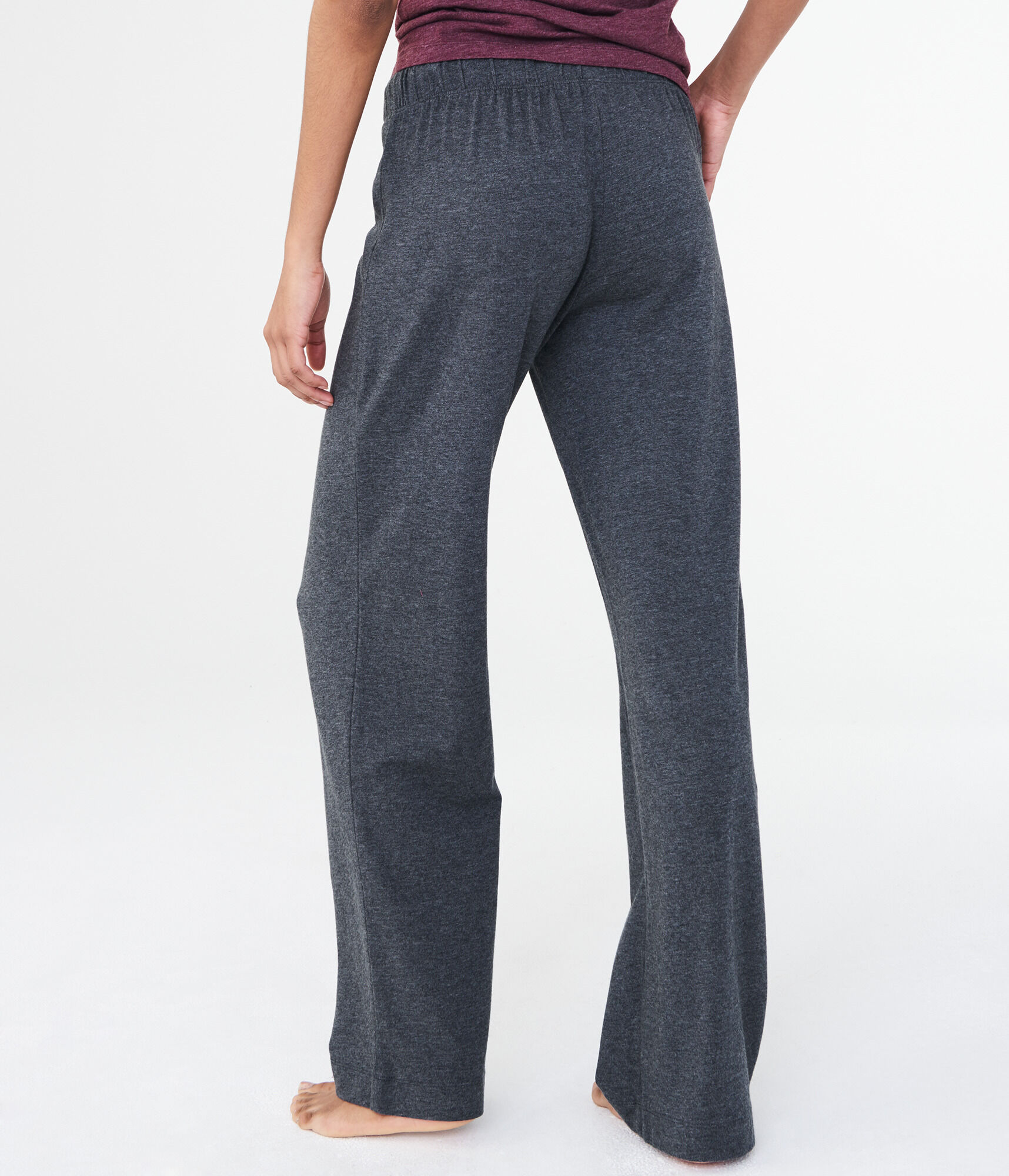 LLD Heathered Flare-Leg Sleep Pants