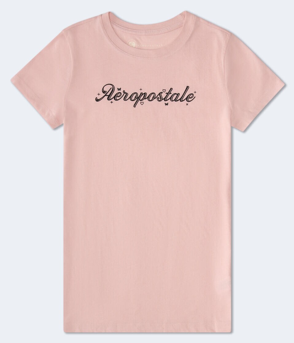 Aeropostale Script Glitter Graphic Tee