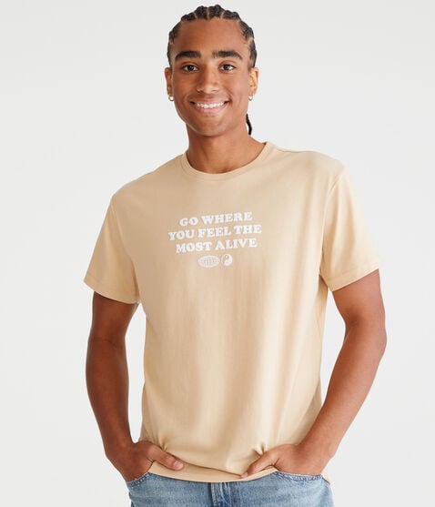 Go Where You Feel Alive Flocked Graphic Tee Go Where You Feel Alive Flocked Graphic Tee