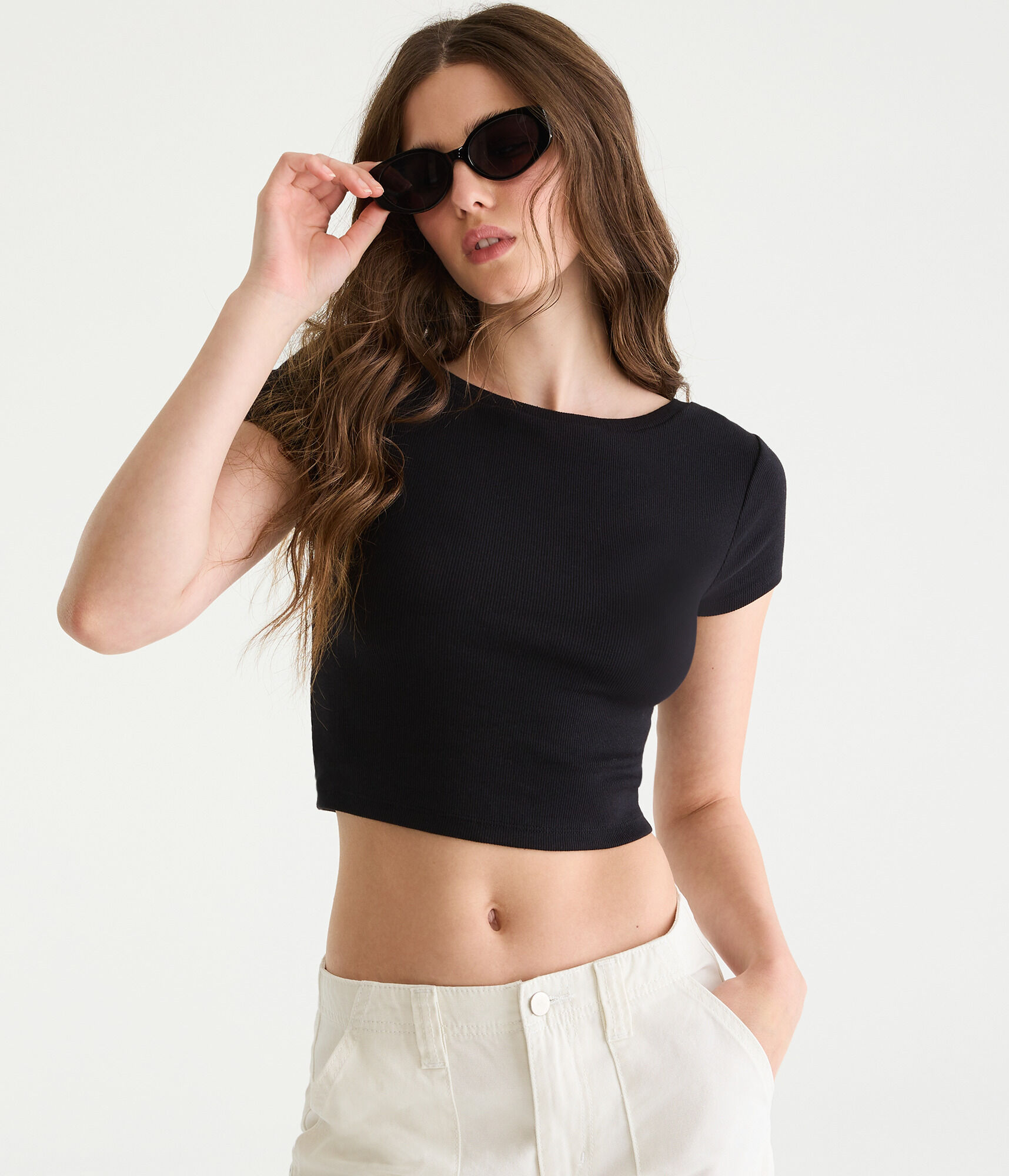 Wear 2 Ways Cropped Cutout Tee