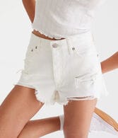 Low-Rise Slouchy Boyfriend Denim Shorts