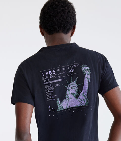 Digital Statue Of Liberty Graphic Tee Digital Statue Of Liberty Graphic Tee