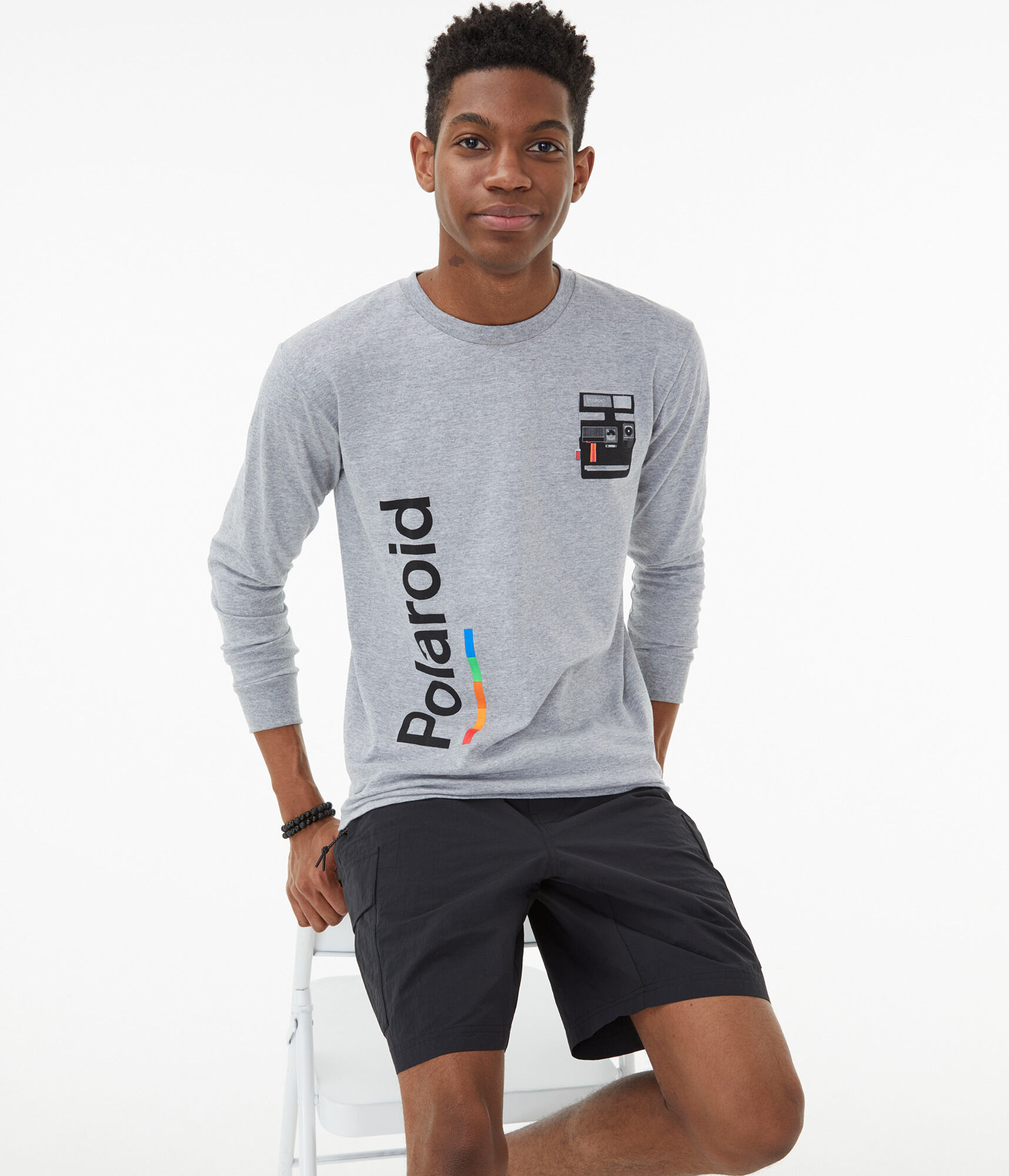 Long Sleeve Polaroid Camera Graphic Tee***