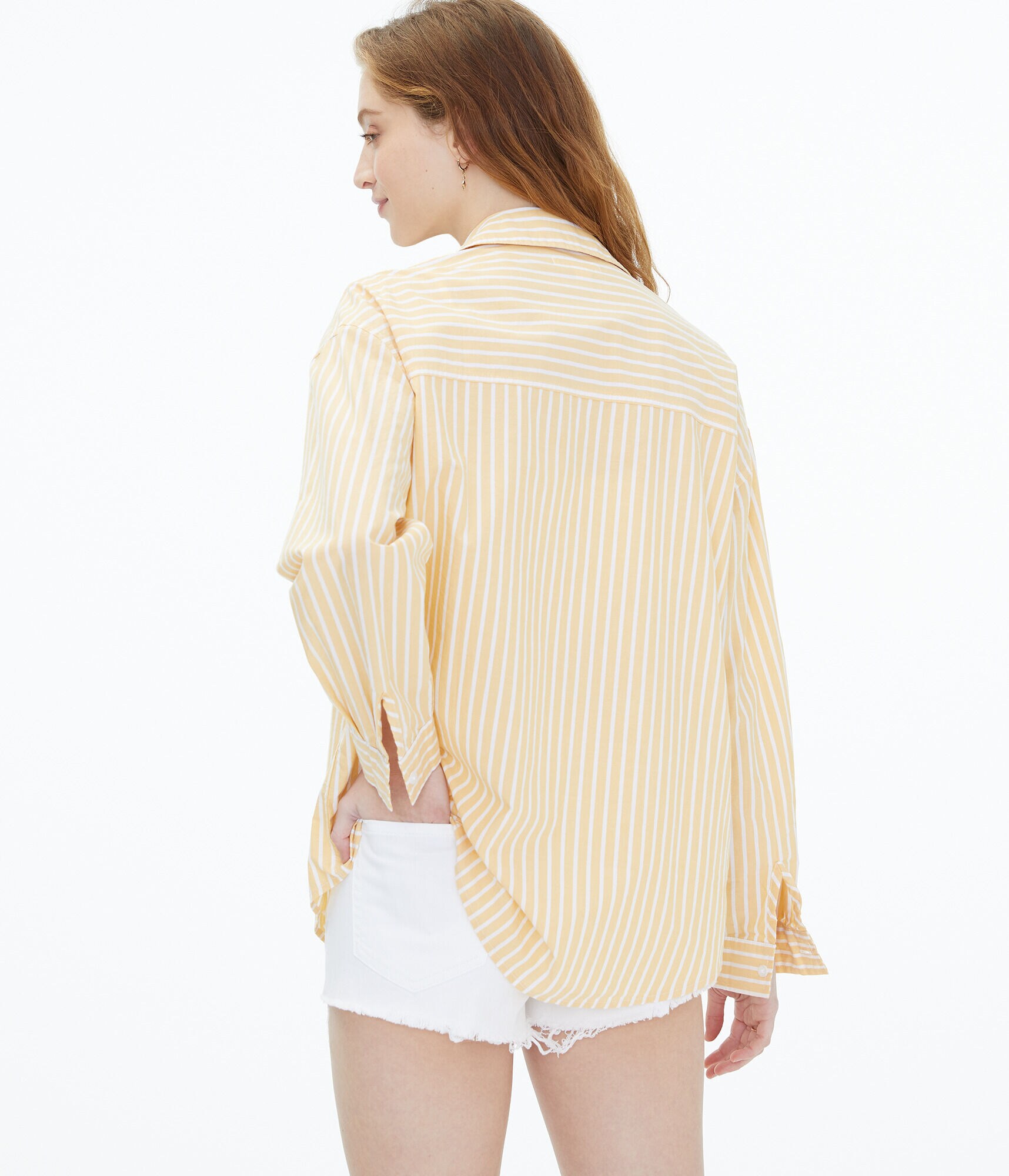 Long Sleeve Striped Button-Down Dad Shirt