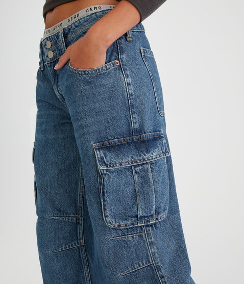 Low-Rise Baggy Wide Leg Cargo Jean