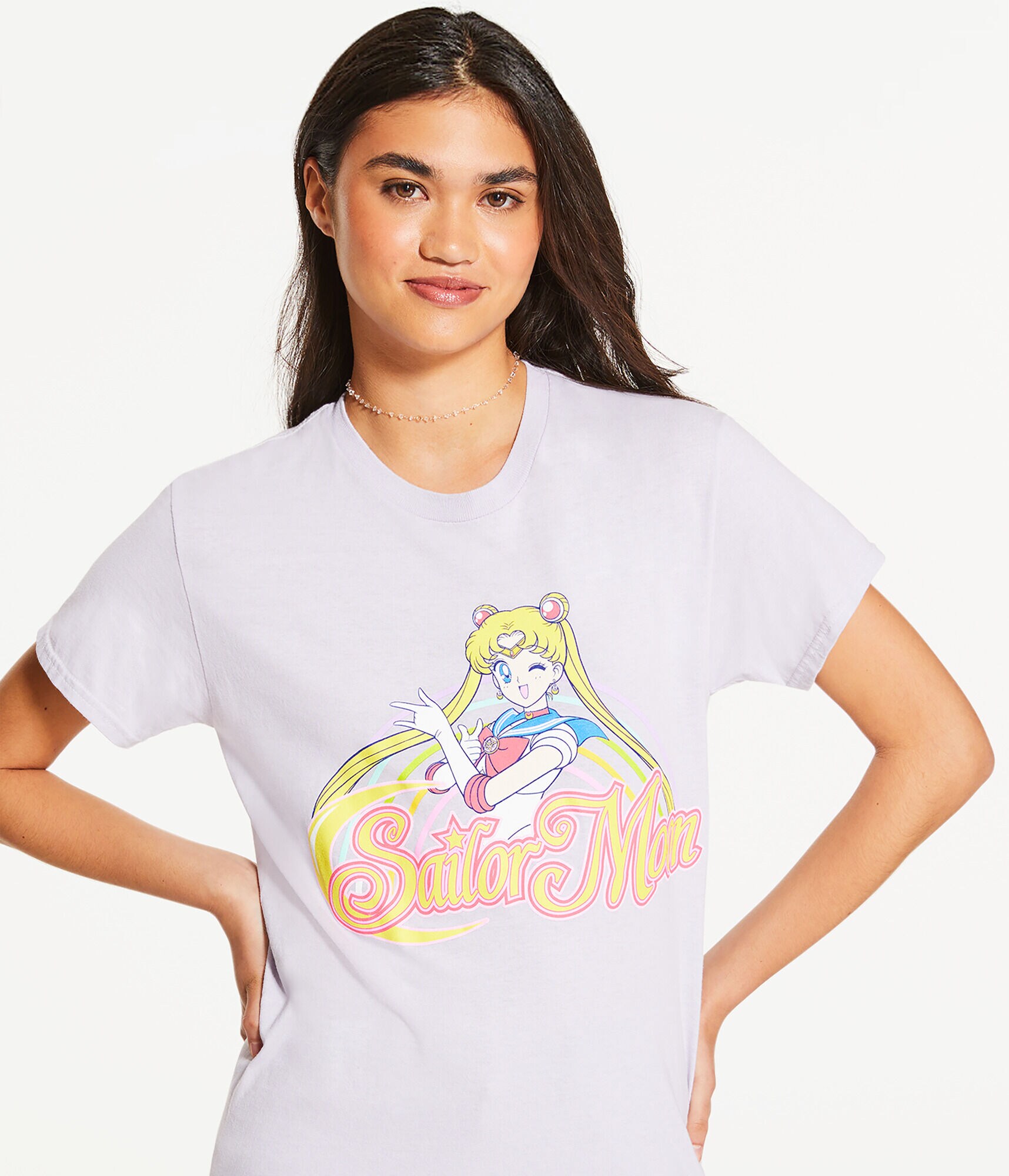Sailor Moon Rainbow Boyfriend Graphic Tee