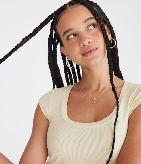 Seriously Soft Ribbed Scoop-Neck Baby Tee Seriously Soft Ribbed Scoop-Neck Baby Tee