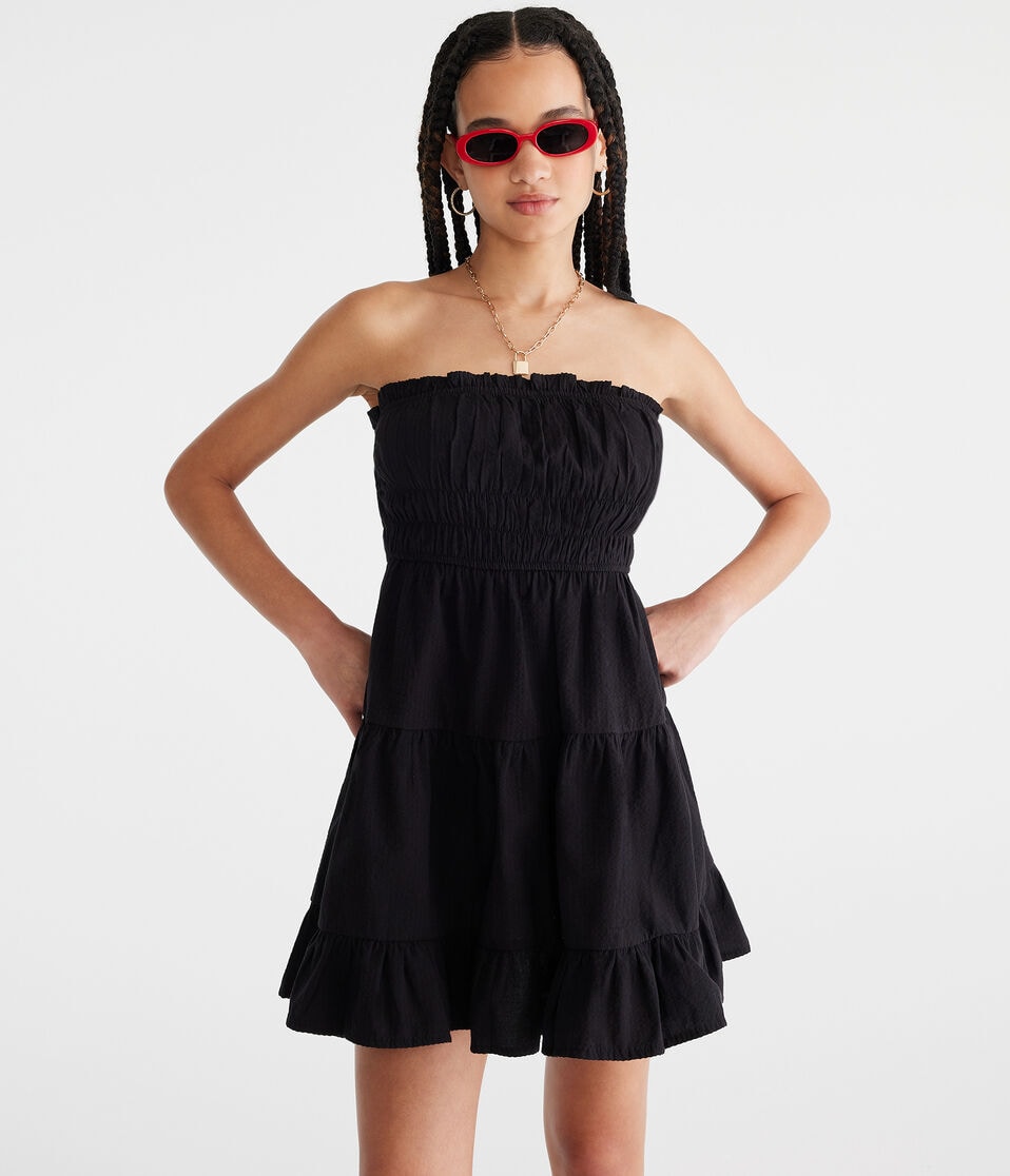 Solid Strapless Mini Dress - Main Image