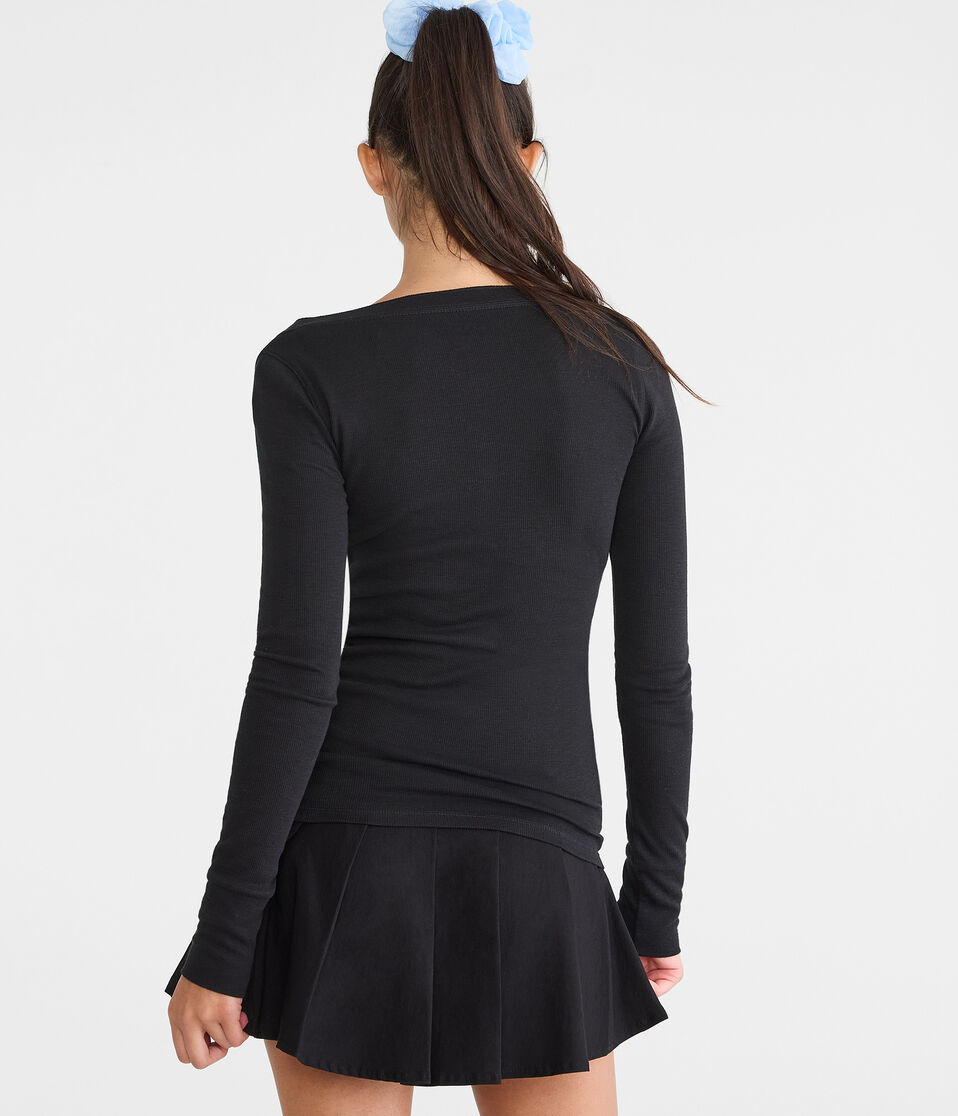 Long Sleeve Aeropostale Logo Graphic Henley