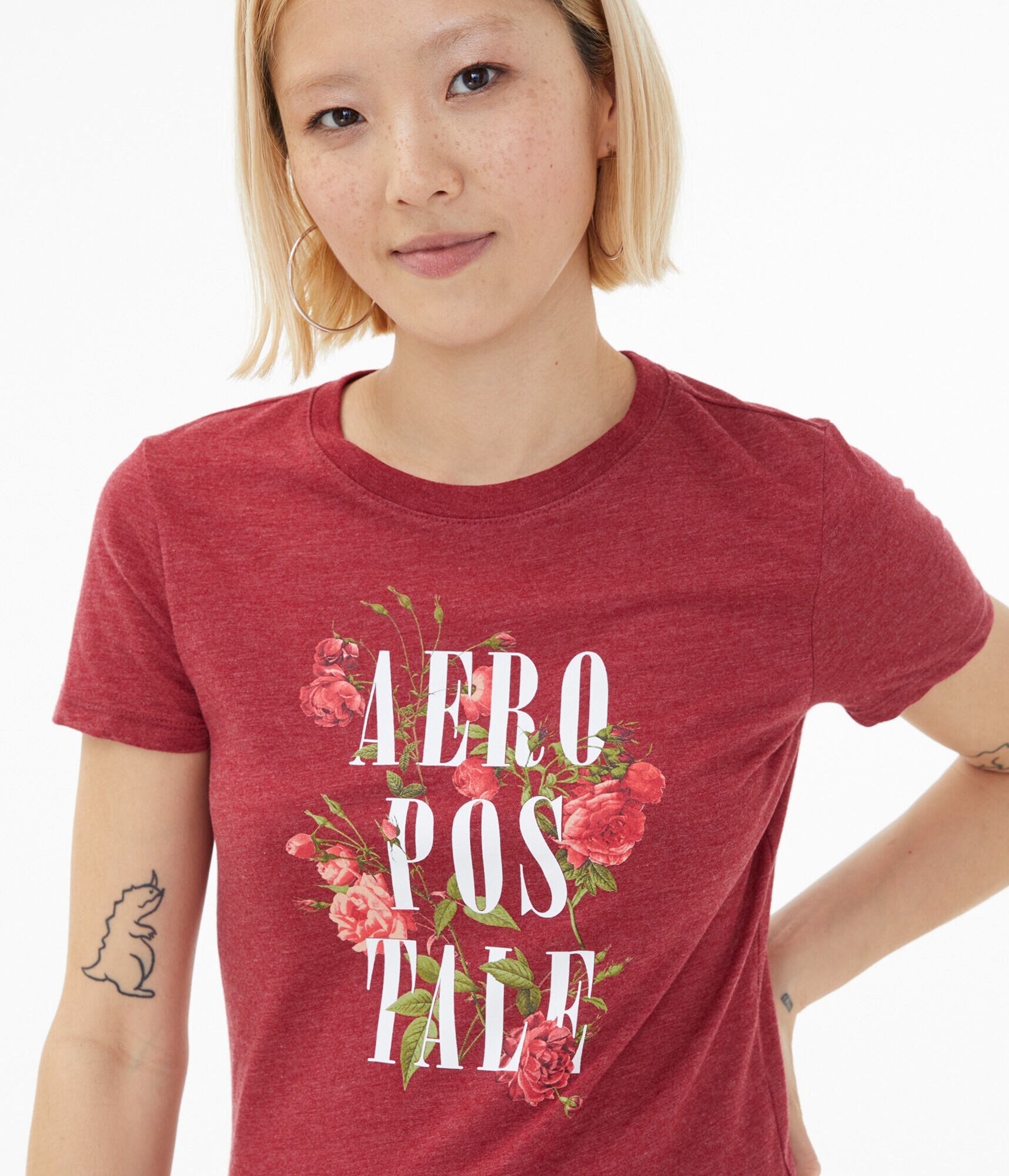 Stacked Aeropostale Floral Graphic Tee