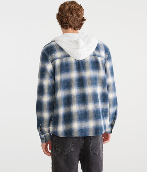 Long Sleeve Plaid Hooded Flannel Shirt Long Sleeve Plaid Hooded Flannel Shirt