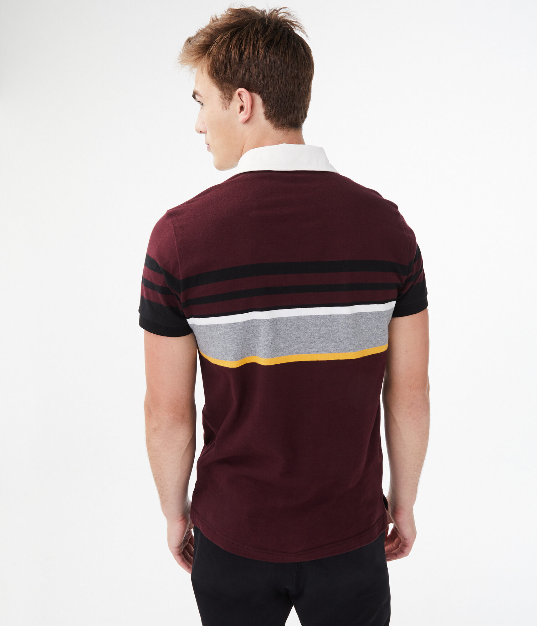 Multi-Stripe Rugby Jersey Polo