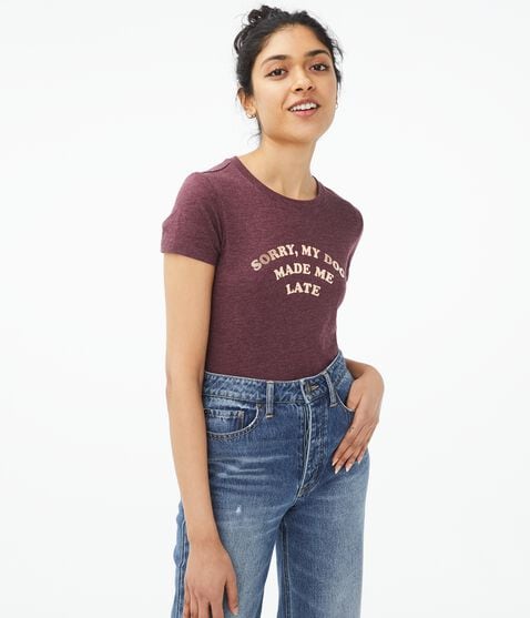 My Dog Made Me Late Graphic Tee My Dog Made Me Late Graphic Tee