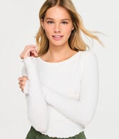 Long Sleeve Ribbed Cropped Shrunken Tee