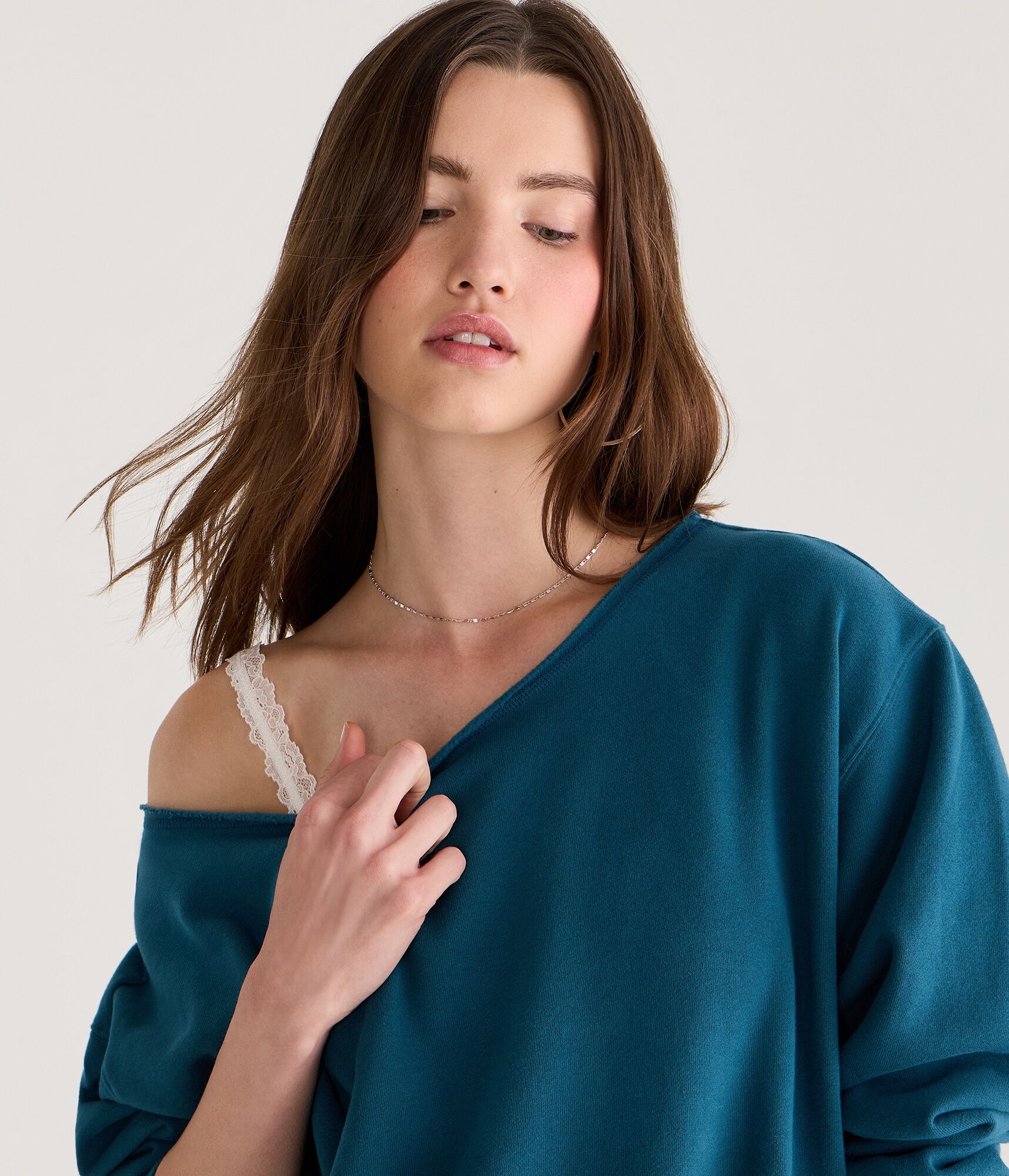 Cloud Soft Oversized Off-The-Shoulder Sweatshirt