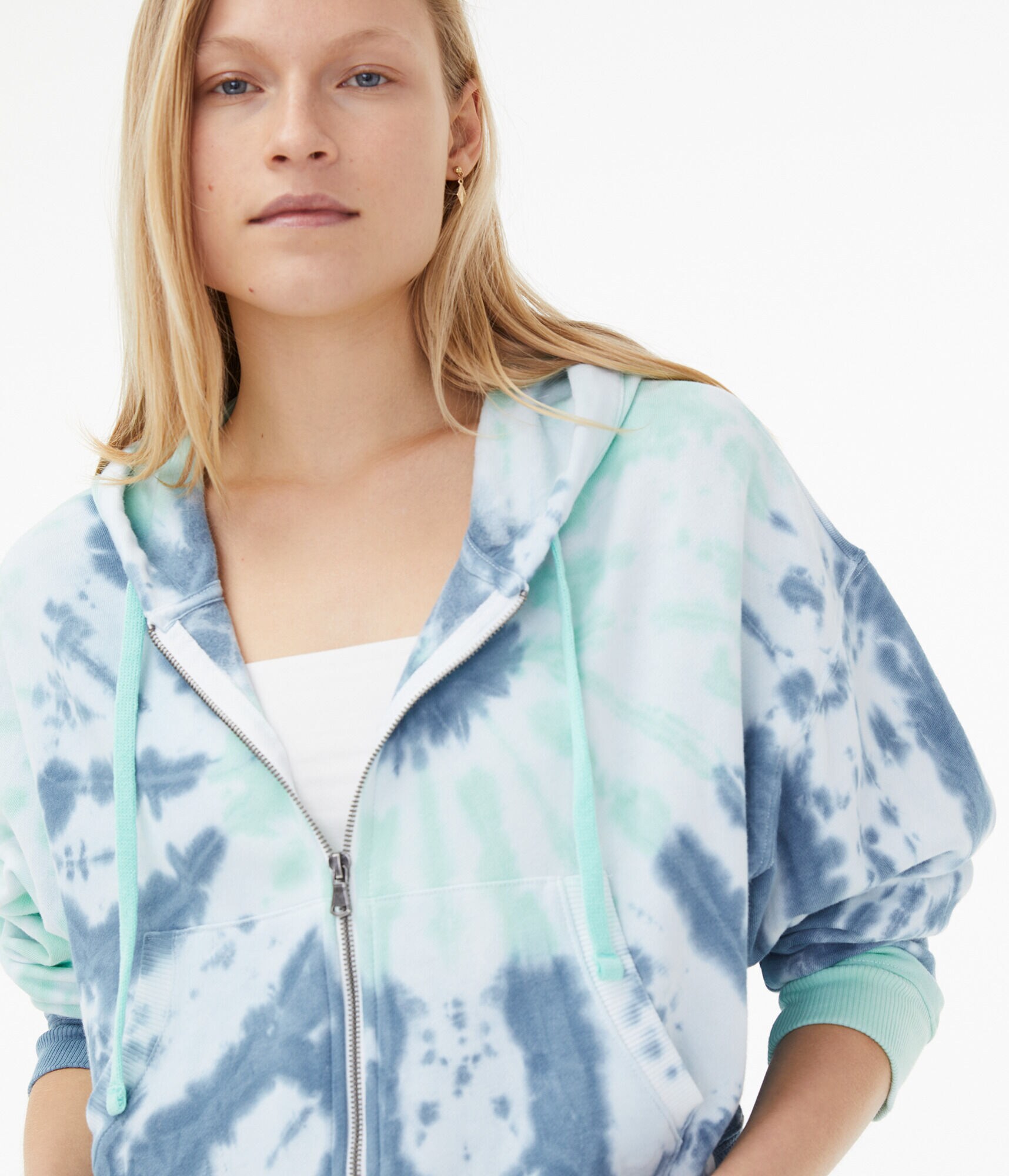 Slouchy Tie-Dye Full-Zip Hoodie