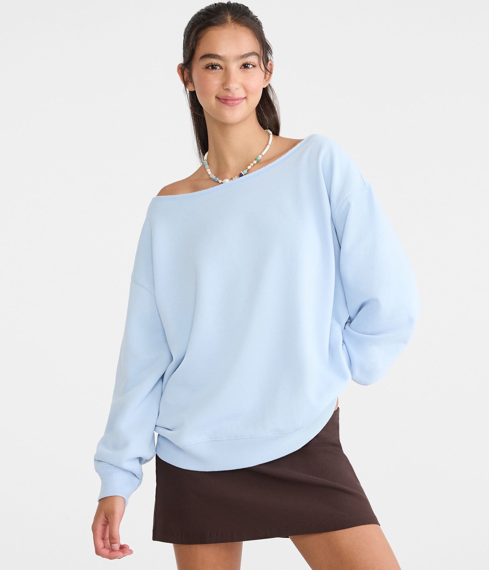 Cloud Soft Oversized Off-The-Shoulder Sweatshirt
