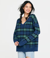 Plaid Oversized V-Neck Sweater